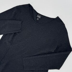 Eileen Fisher Merino Wool Sweater Dress Gray Drop Waist M